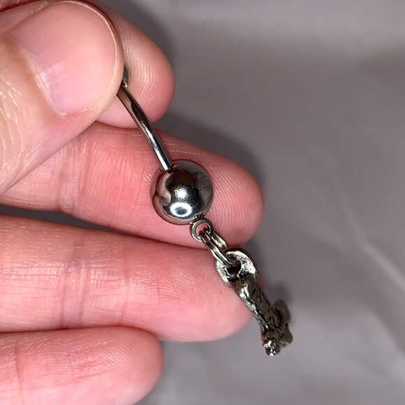 Boot With Spur Dangle Belly Ring - Picture 5 of 11